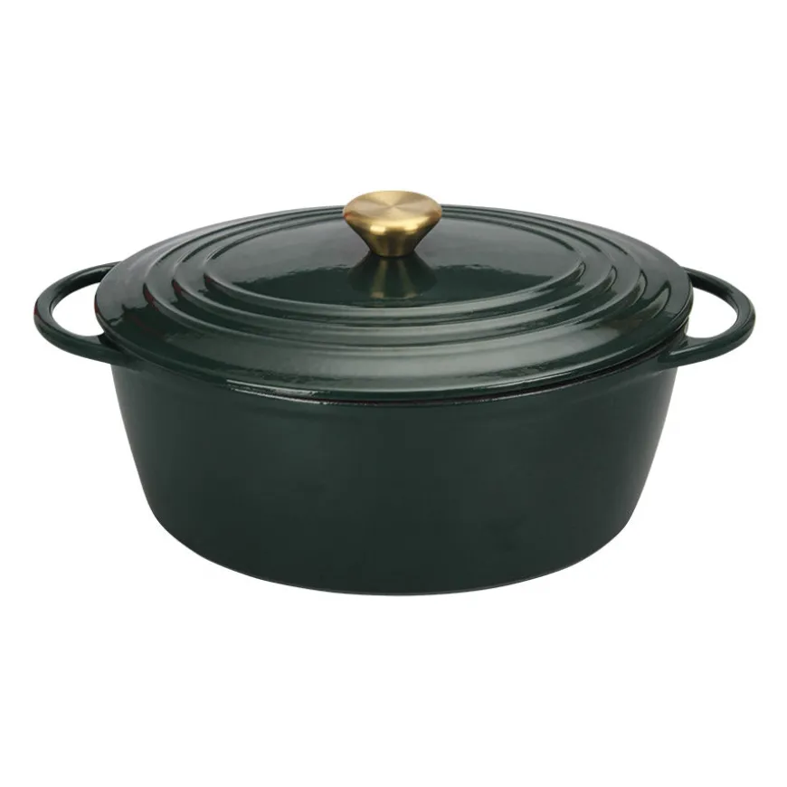 Christiania 1739 Støpejern Oval Støpejernsgryte 5L Grønn