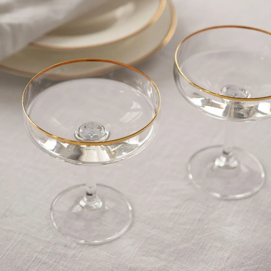 Hadeland Glassverk Odyssè Cavaskål Gullkant 2stk 25cl