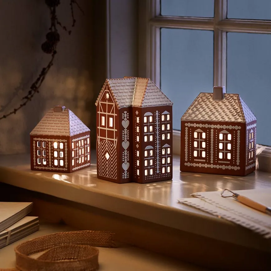 Kähler Gingerbread Lyshus Medium Brun