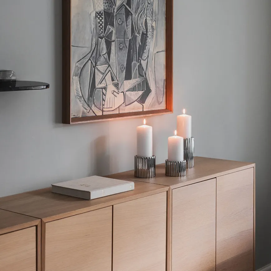 Løve Vinje Telysholder Rustfritt Stål 14cm Sølv