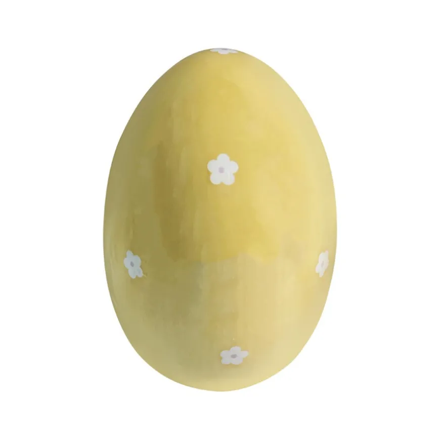 Seasons Easter Collection Egg m/Blomster 16cm Gul